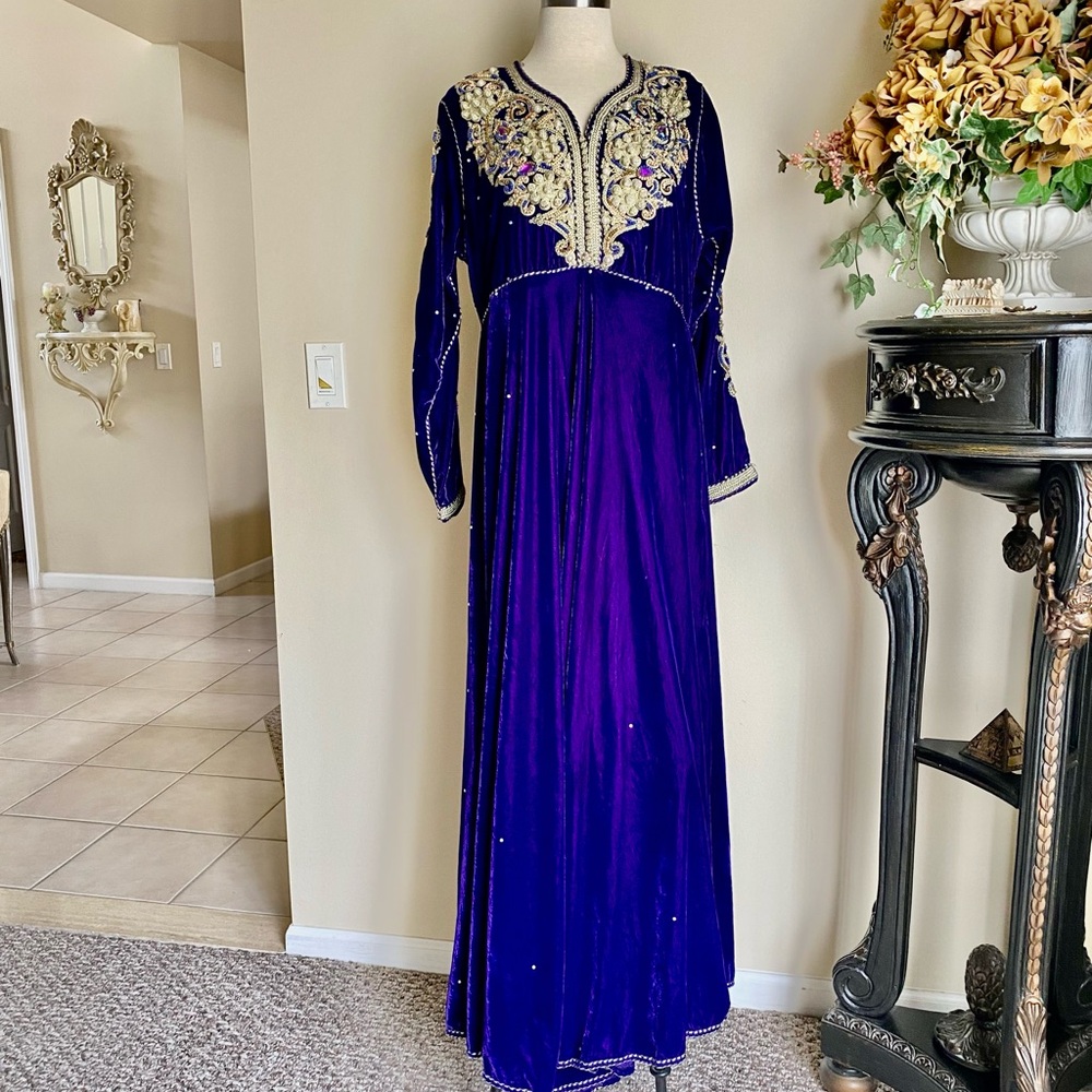 Anarkali maxi Dress Parple boho Indian Pakistani